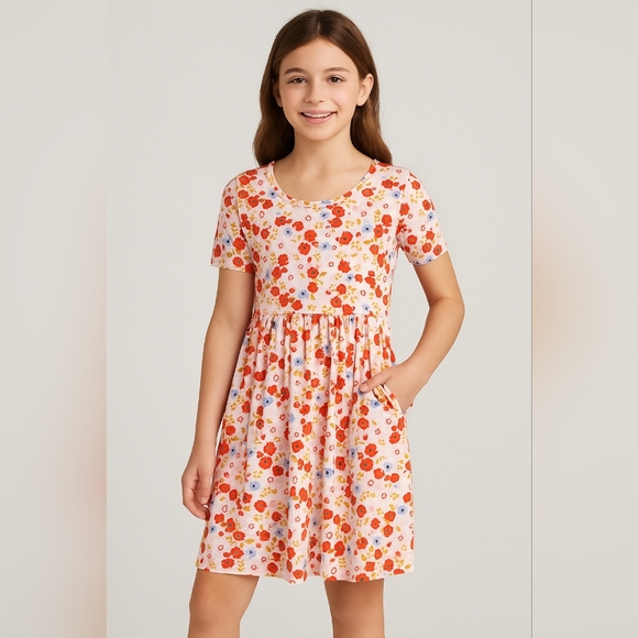 Quince Girl’s Floral Organic Cotton Dress – Size 10 – NWT - Picture 1 of 7